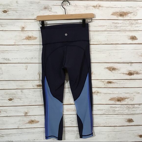 Lululemon Mix & Mesh Crop *21" - Midnight Navy - 4 - Picture 6 of 11